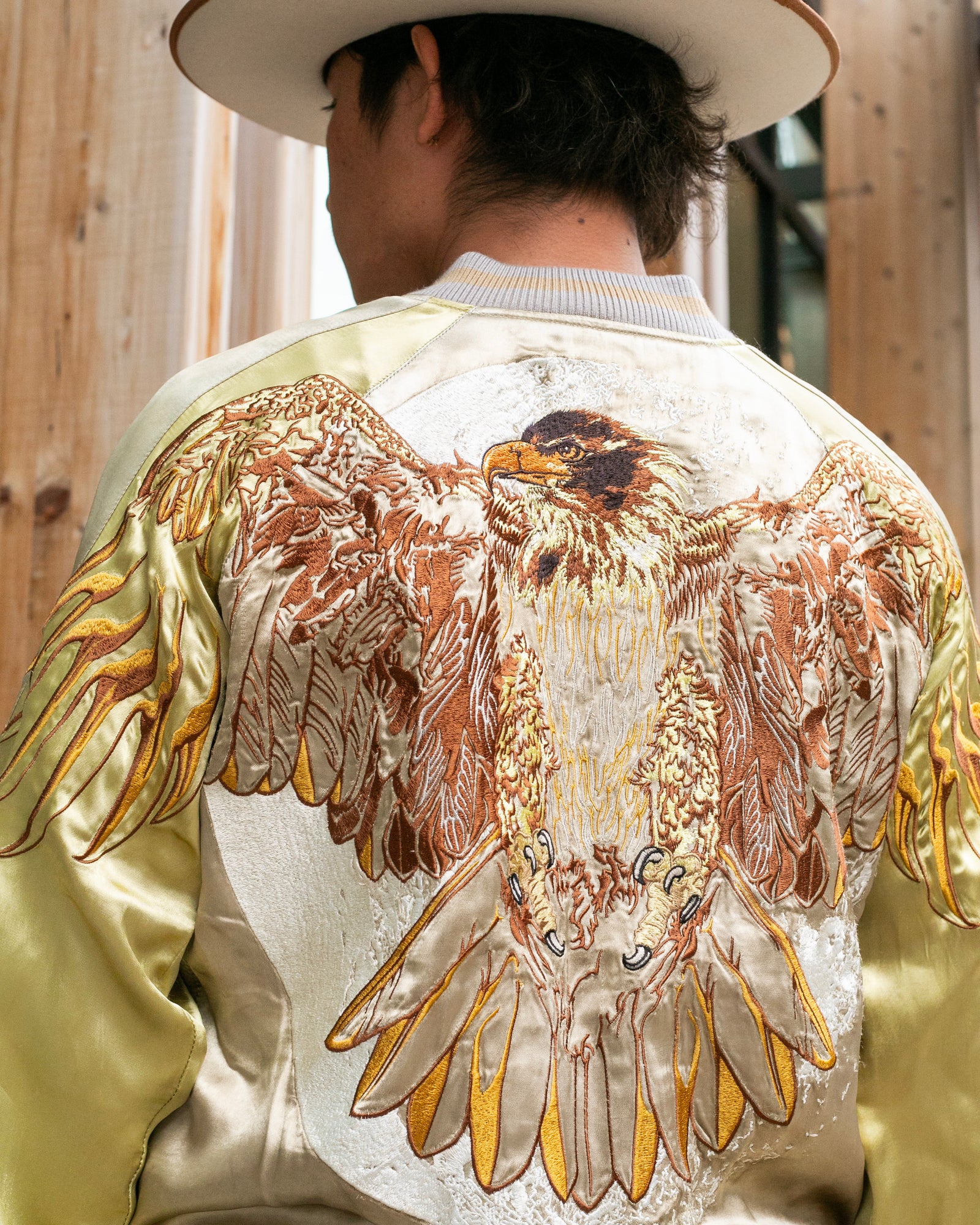 Japanese Repro Souvenir Jacket, Reversible, Gold Pherrow and Hot Pink - L