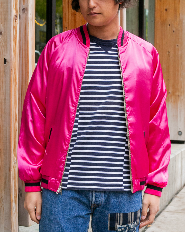 Japanese Repro Souvenir Jacket, Reversible, Gold Pherrow and Hot Pink - L