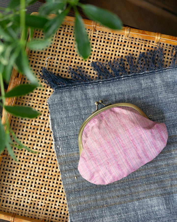 Coin Purse, Gamaguchi, Nitta Textile Arts Inc., Rose Pink, Clasp Closure