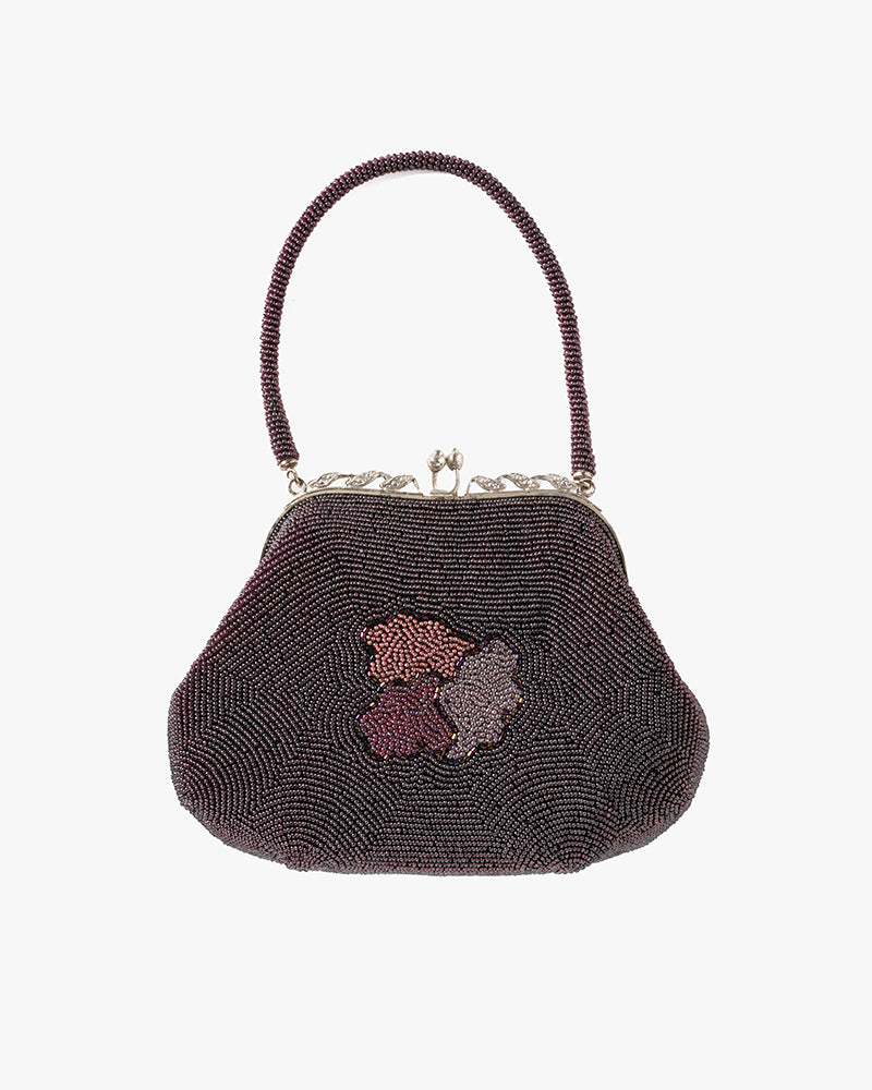 Vintage Bag, Purse, Beaded, Purple Kumo
