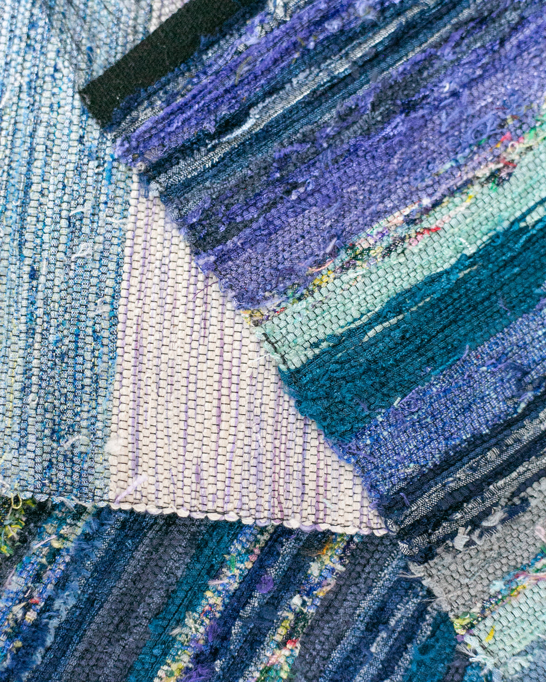 Sakiori Place Mat, Nitta Textile Arts Inc., Hand Woven, Blue