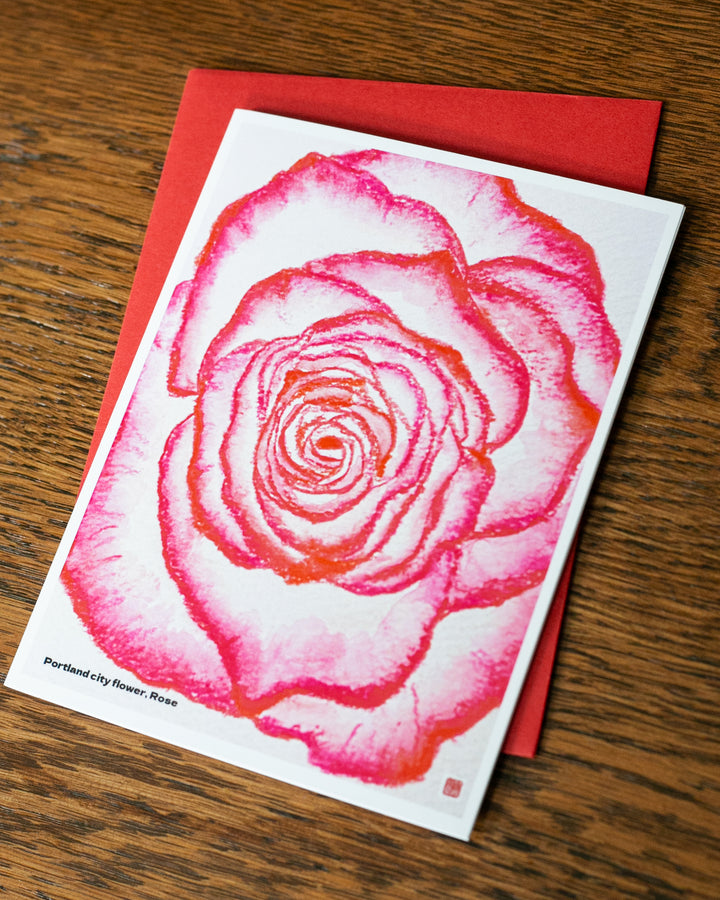 Greeting Cards, Card with Envelope, Portland City Rose