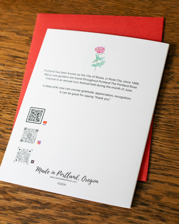 Greeting Cards, Card with Envelope, Portland City Rose