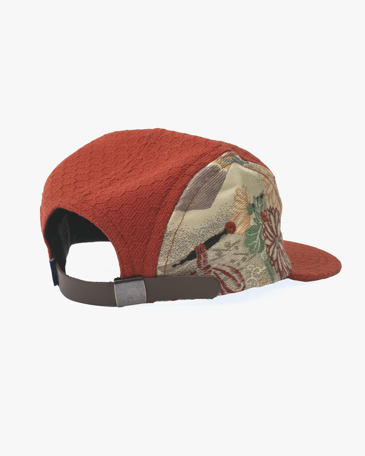 Kiriko Original Cap, 5-Panel, Kikkou Sashi-Ori & Maru-Obi, Rust with Chrysanthemum