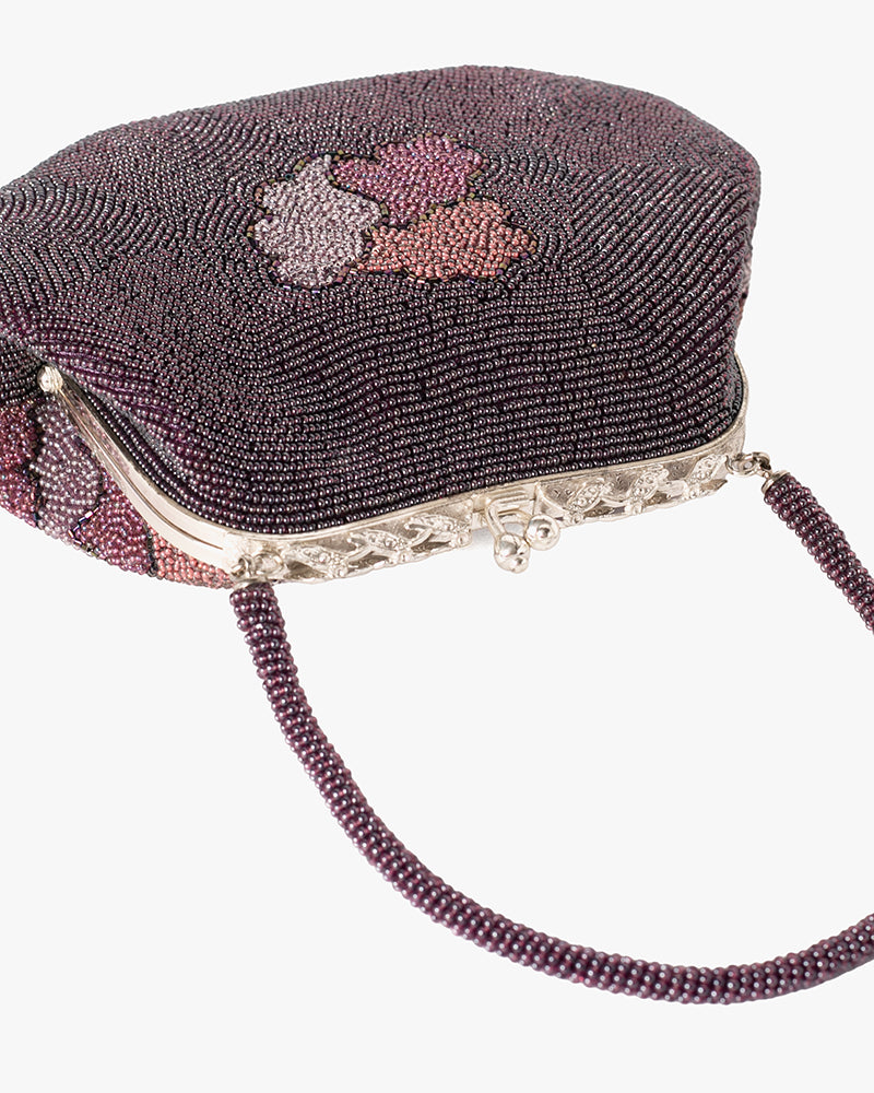 Vintage Bag, Purse, Beaded, Purple Kumo
