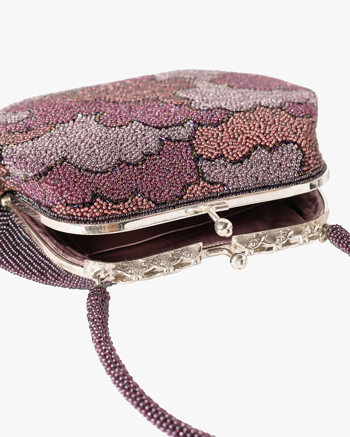 Vintage Bag, Purse, Beaded, Purple Kumo
