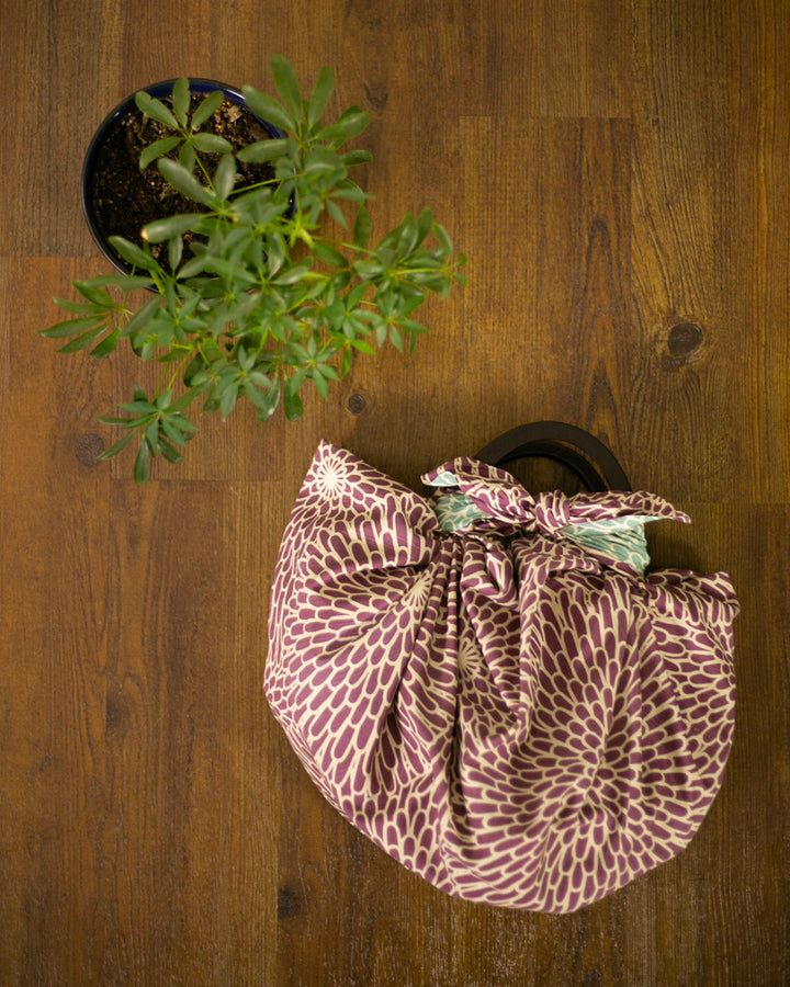 Furoshiki Wooden Handles, Dark Mahogany