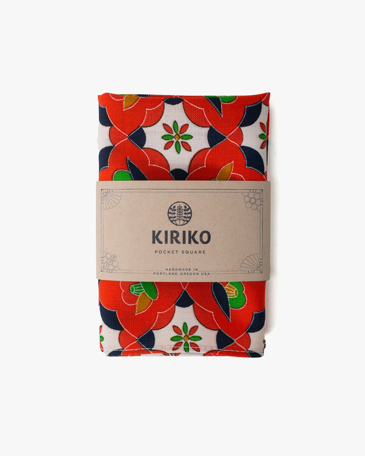 Kiriko Original Pocket Square, Abstract Camelia