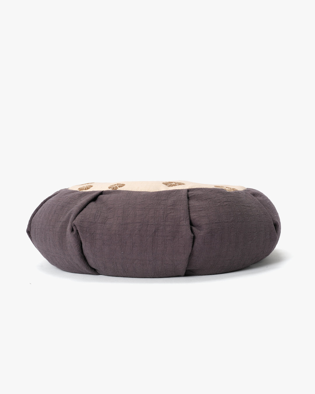Kiriko Original Meditation Pillow, Two-Tone Zafu, Grey with Cream Kumo Shibori