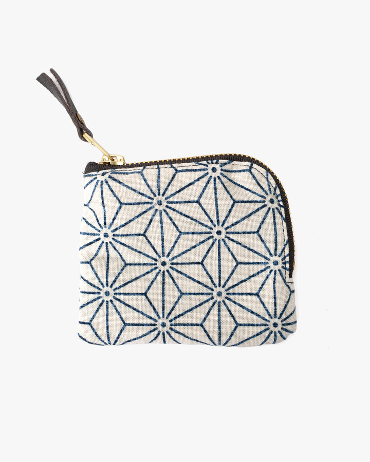 Kiriko Original Zipper Wallet, Cream Asanoha
