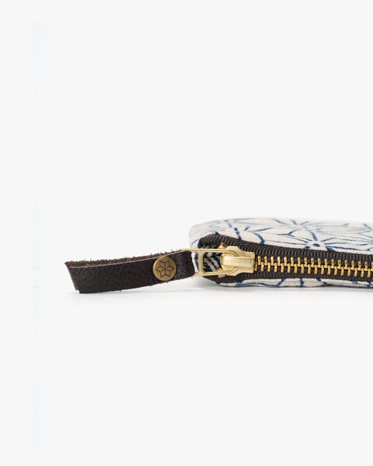 Kiriko Original Zipper Wallet, Cream Asanoha
