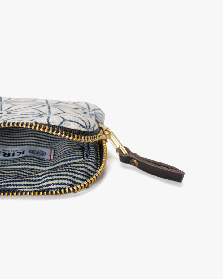 Kiriko Original Zipper Wallet, Cream Asanoha