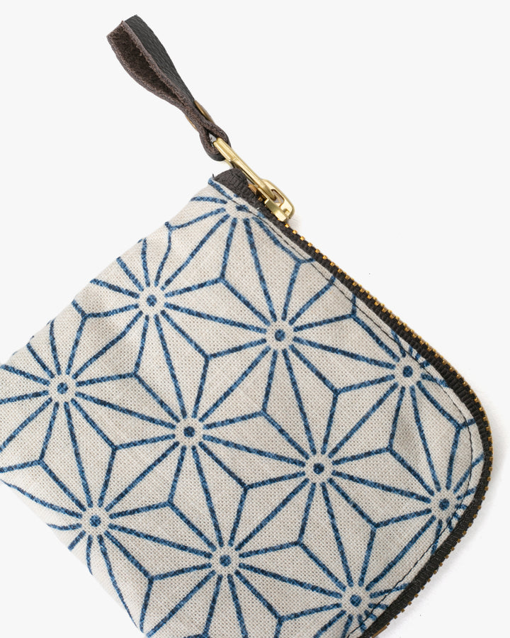 Kiriko Original Zipper Wallet, Cream Asanoha