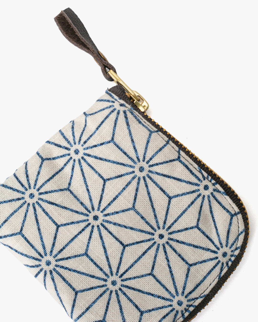 Kiriko Original Zipper Wallet, Cream Asanoha