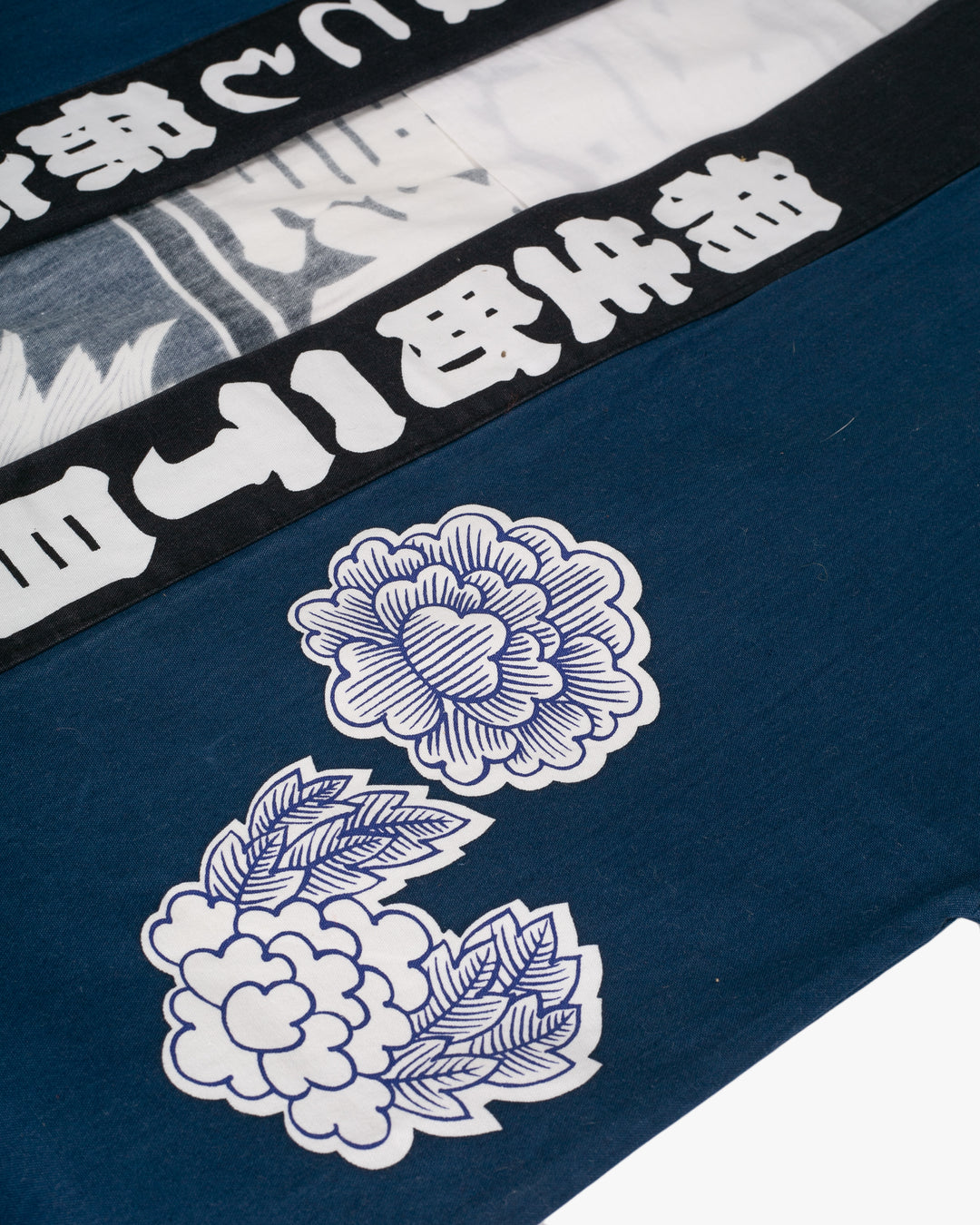 Vintage Happi Jacket, Blue with Flowers and Shishi