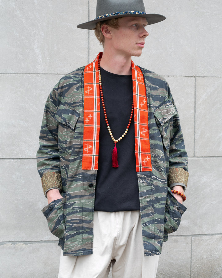 Kiriko Custom Military Jacket, Camo Patched, Abstract Hishi