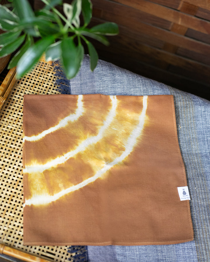 Japanese Handkerchief, Brown and White Tie Dye