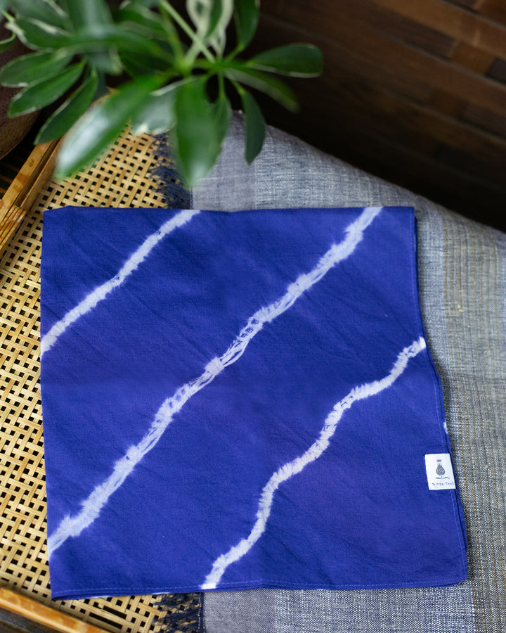 Japanese Handkerchief, Blue and White Tie Dye