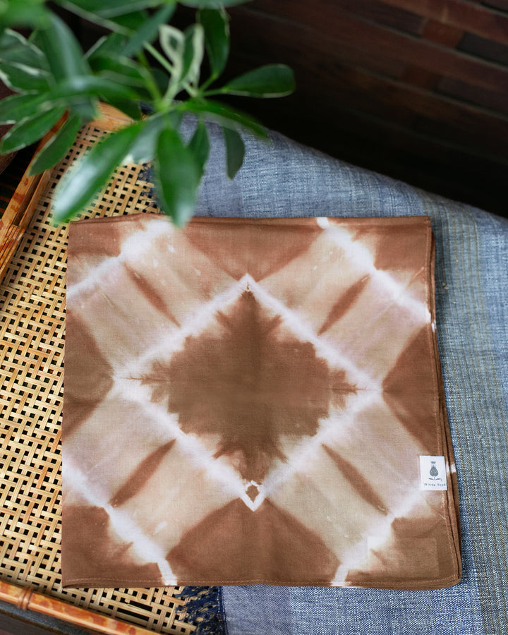 Japanese Handkerchief, Rust and White Tie Dye