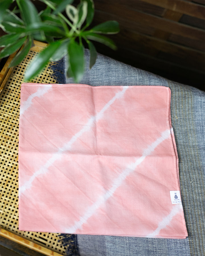 Japanese Handkerchief, Pink and White Tie Dye