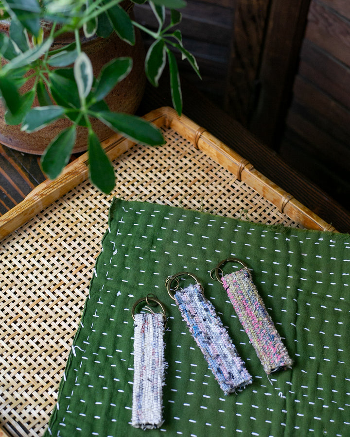 Sakiori Keychain, Nitta Textile Arts Inc., Hand Woven, Multi
