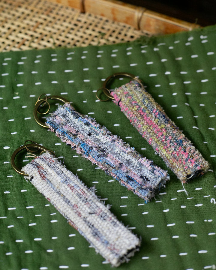 Sakiori Keychain, Nitta Textile Arts Inc., Hand Woven, Multi