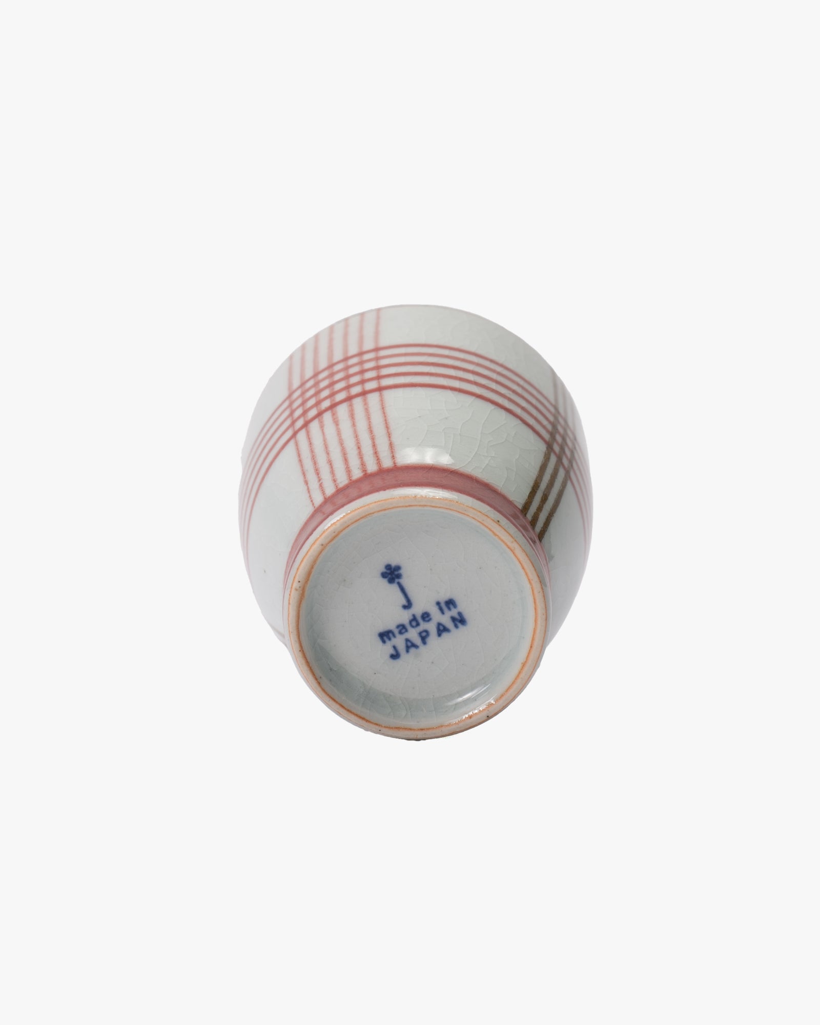 Yunomi Cup, Bisque, Plaid Red