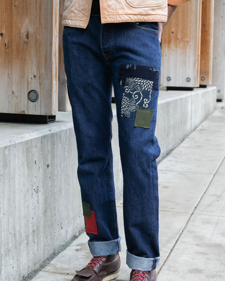 Kiriko Custom Patched Denim Jeans, Levi&