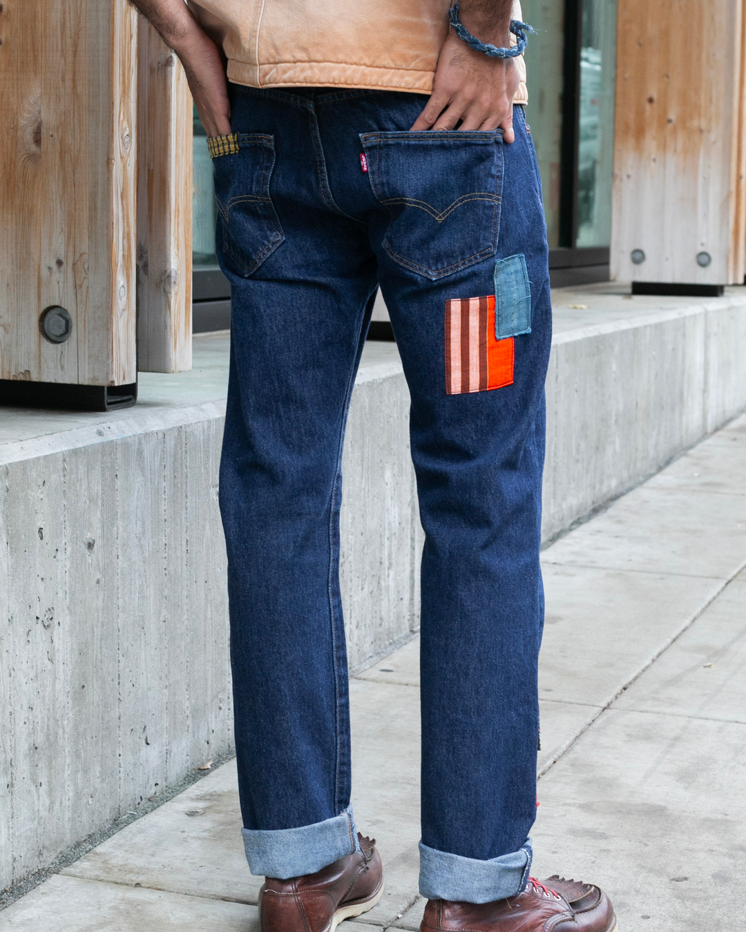 Kiriko Custom Patched Denim Jeans, Levi&