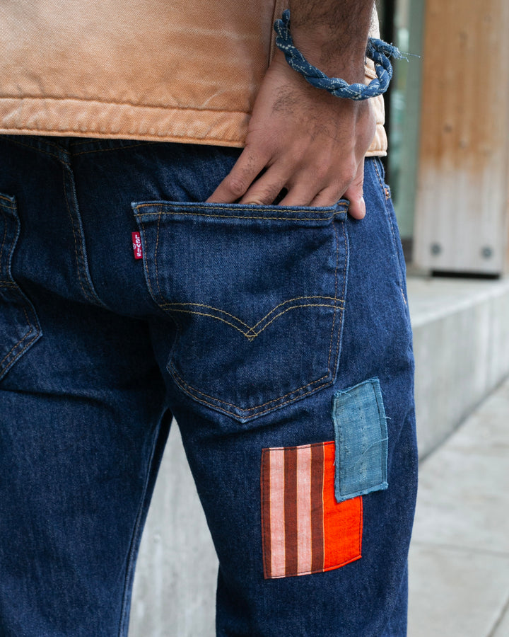 Kiriko Custom Patched Denim Jeans, Levi&