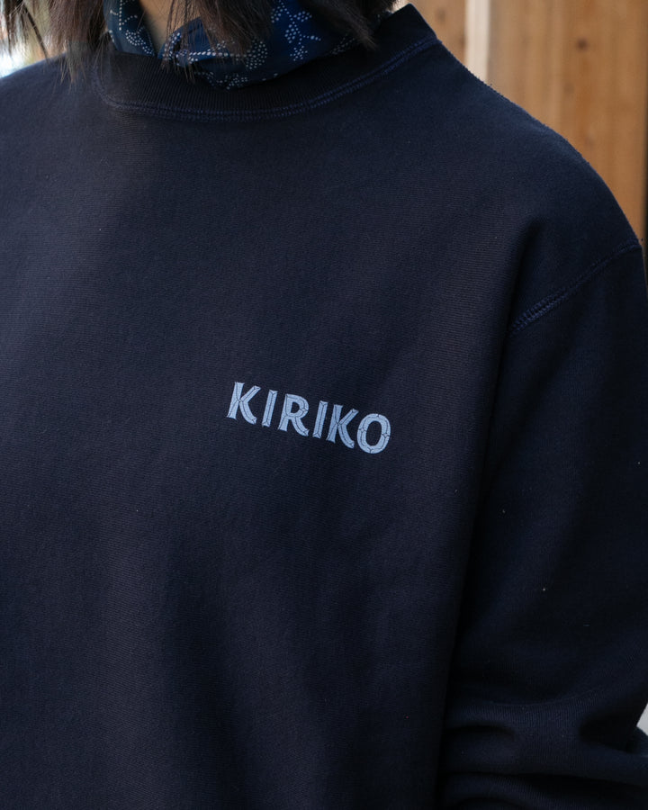 Kiriko Original Crewneck, Printed Ainu, Navy