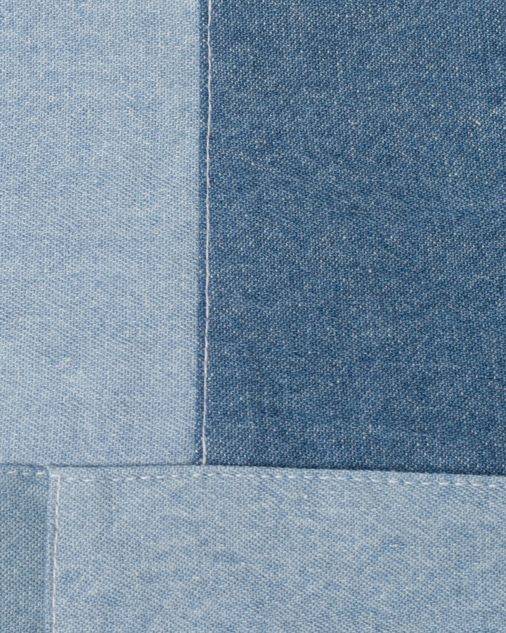 Kiriko Original Stand-Up Pouch, Denim Patchwork, Light Wash