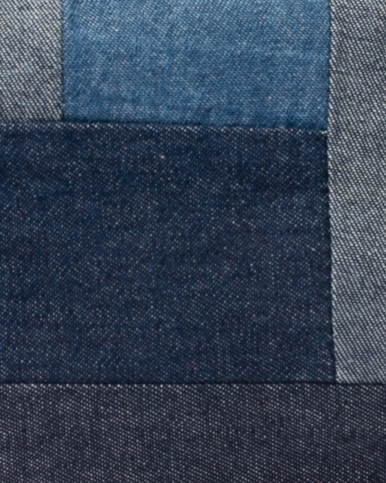 Kiriko Original Obi Stand-Up Pouch, Denim Patchwork, Dark Wash