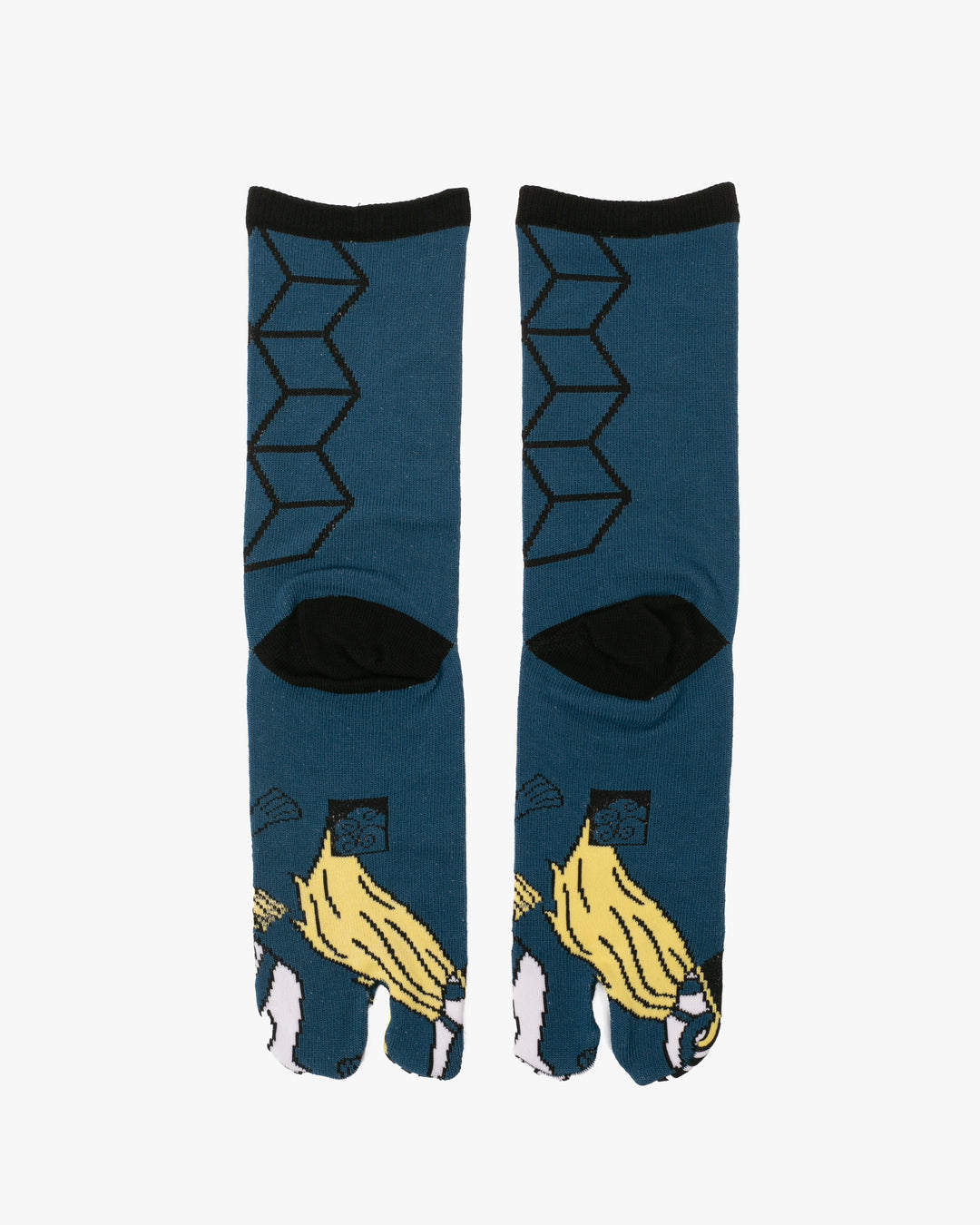 Wa Modern, Tabi Socks, Crew, Teal and White Horse M/L