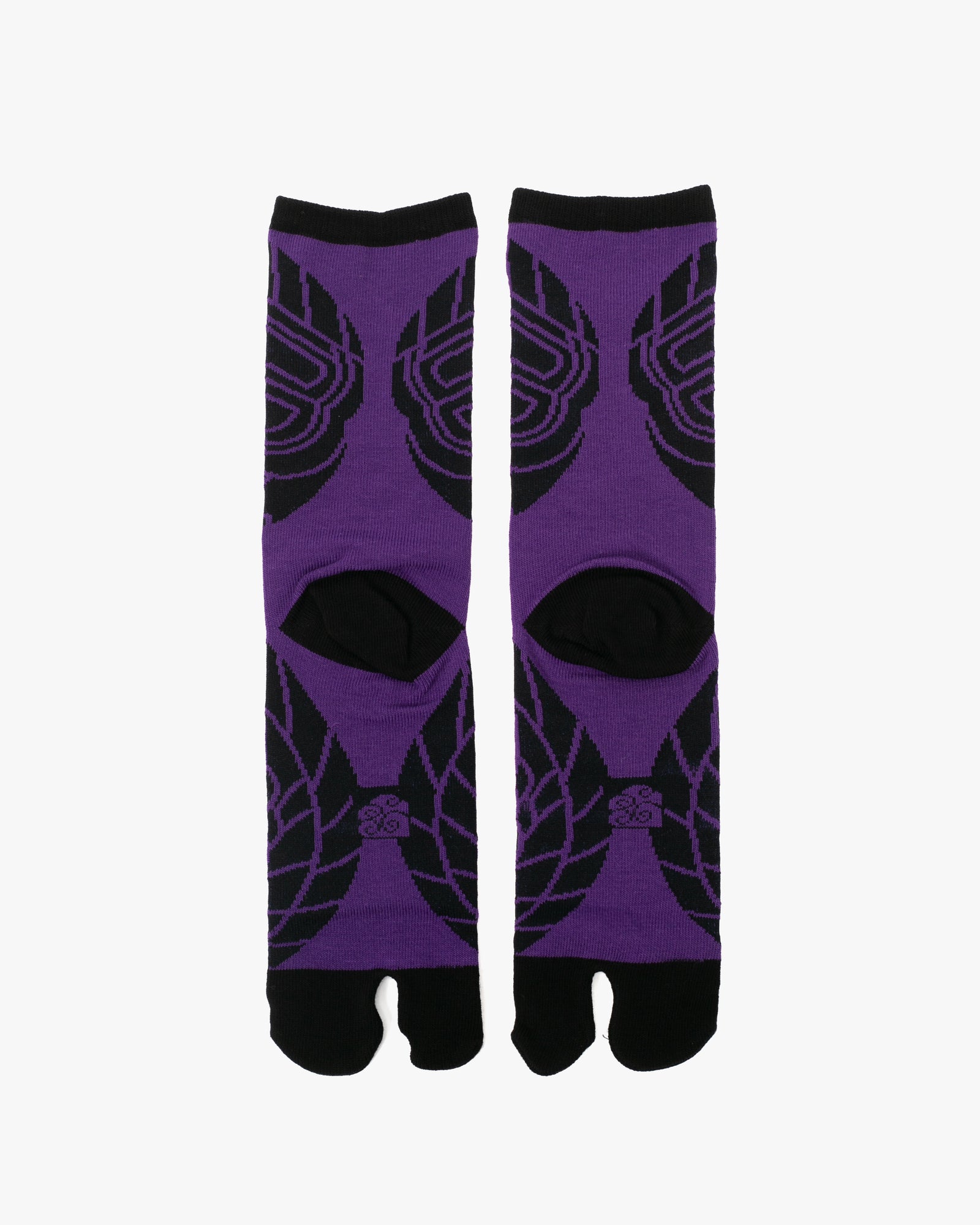 Wa Modern, Tabi Socks, Crew, Black and Purple Crane M/L