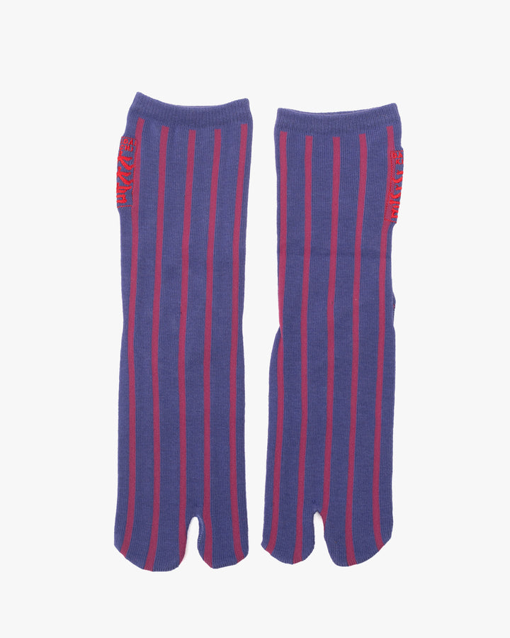 Wa Modern, Tabi Socks, Crew, Purple and Pink Stripe S/M