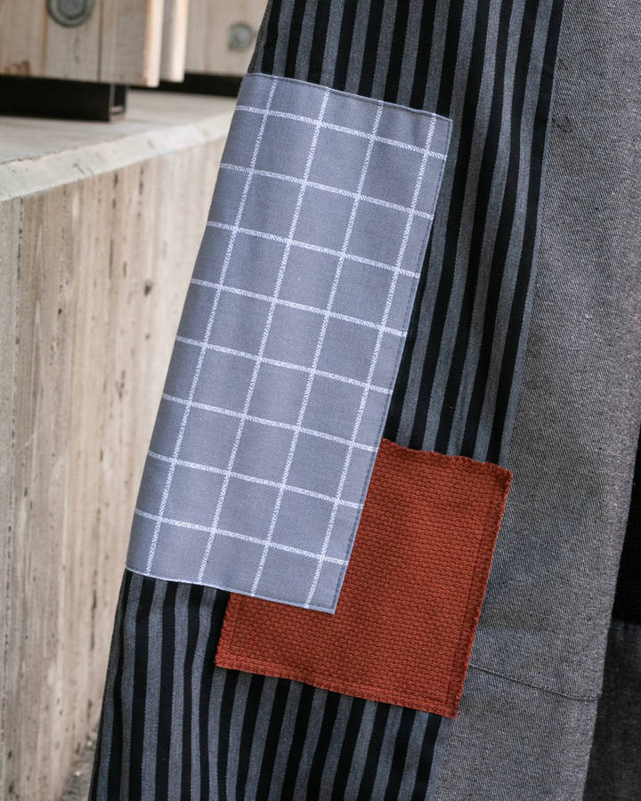 Kiriko Custom Pants, Black and Charcoal Patched, Wide Leg