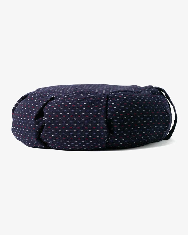 Kiriko Original Meditation Pillow, One-Tone Zafu, Indigo with Blue, Red, and White Dashes