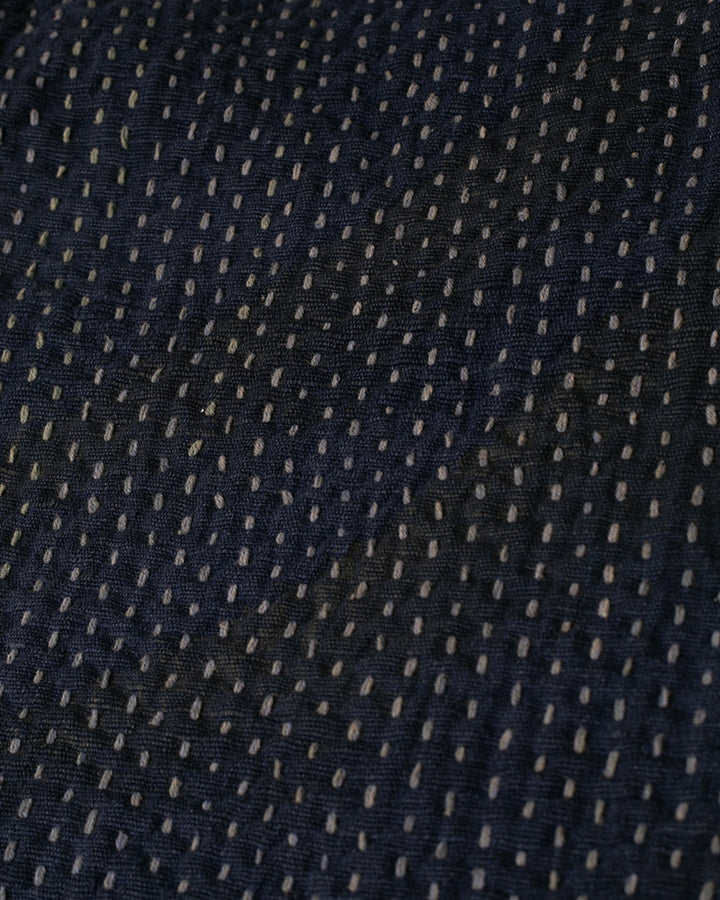 Vintage Noragi Jacket, Hand-Stitched Sashiko and Painted Eagle and Samurai