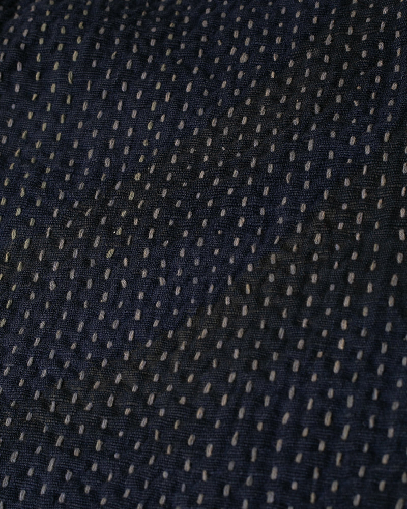 Vintage Noragi Jacket, Hand-Stitched Sashiko and Painted Eagle and Samurai