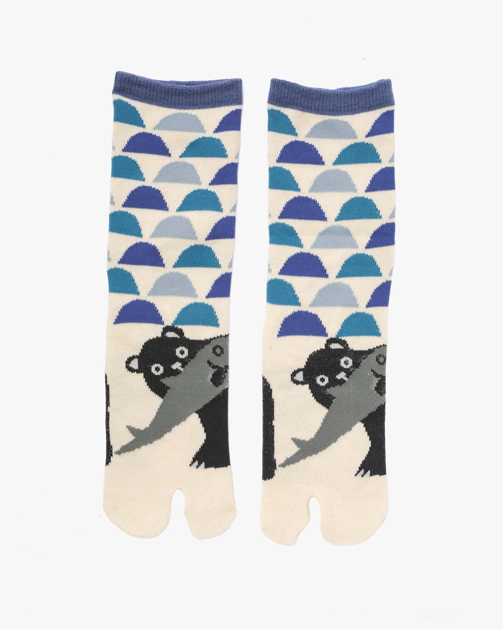 Wa Modern, Tabi Socks, Crew, Bear and Fish (S/M)
