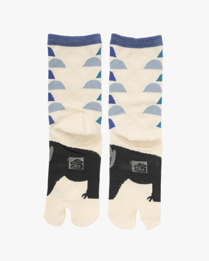 Wa Modern, Tabi Socks, Crew, Bear and Fish (S/M)