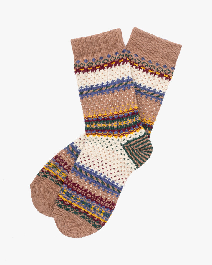 Tourtiwi, Mid-calf Socks, Retro Contrast Color Stitching