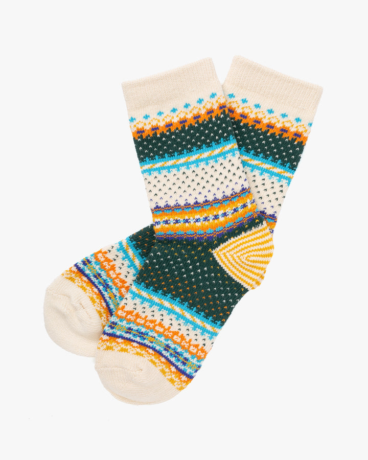 Tourtiwi, Mid-calf Socks, Retro Contrast Color Stitching