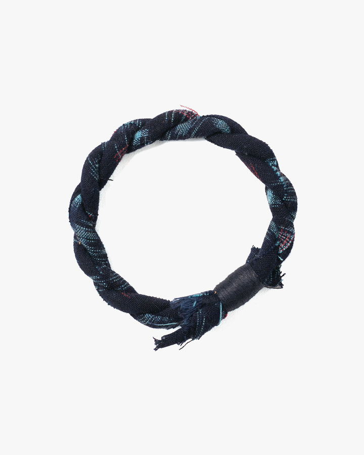 Boet x Kiriko Bracelet, Indigo with Light Blue and Red Kasuri