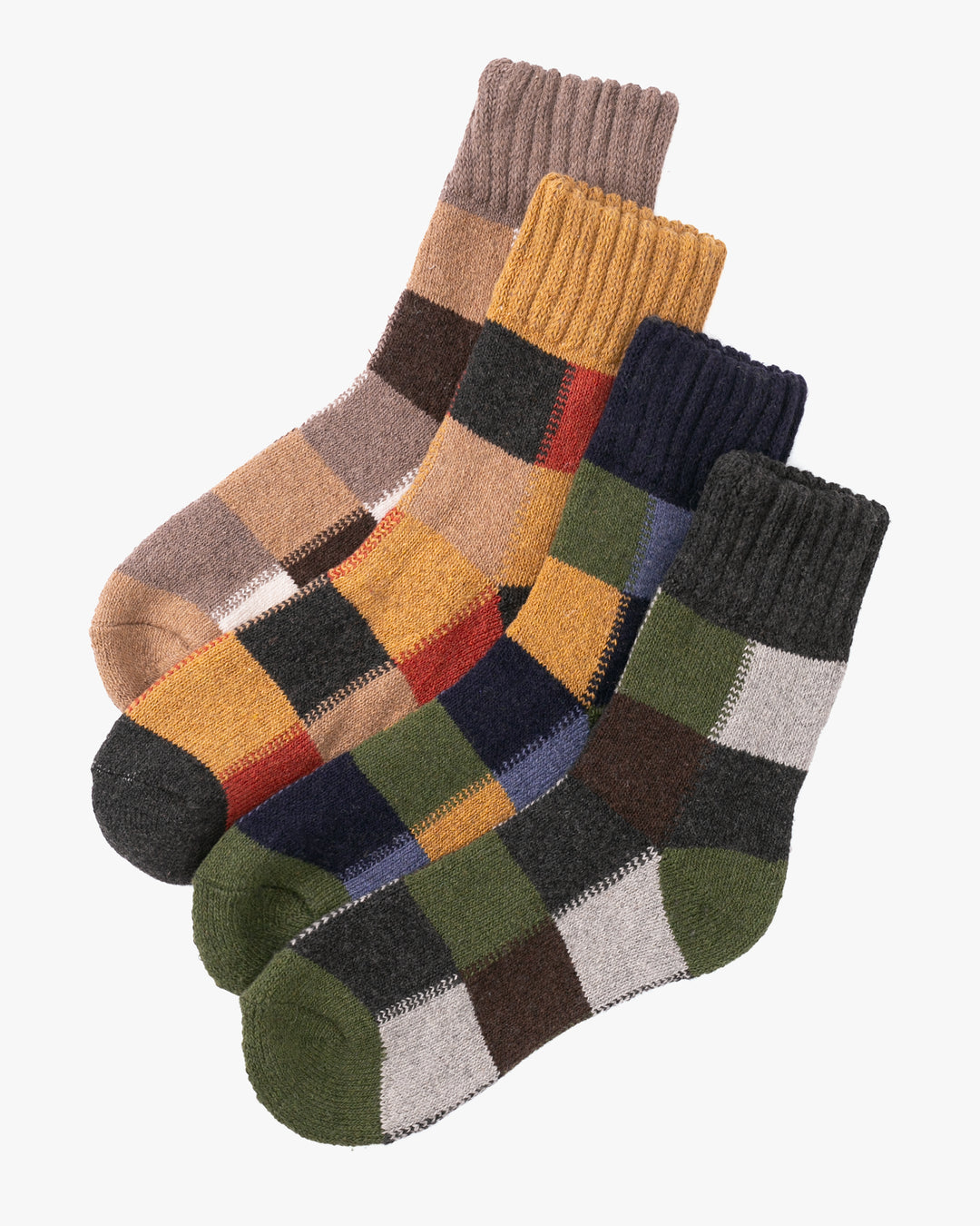 Tourtiwi, Thick Terry Socks, Colorblock Plaid