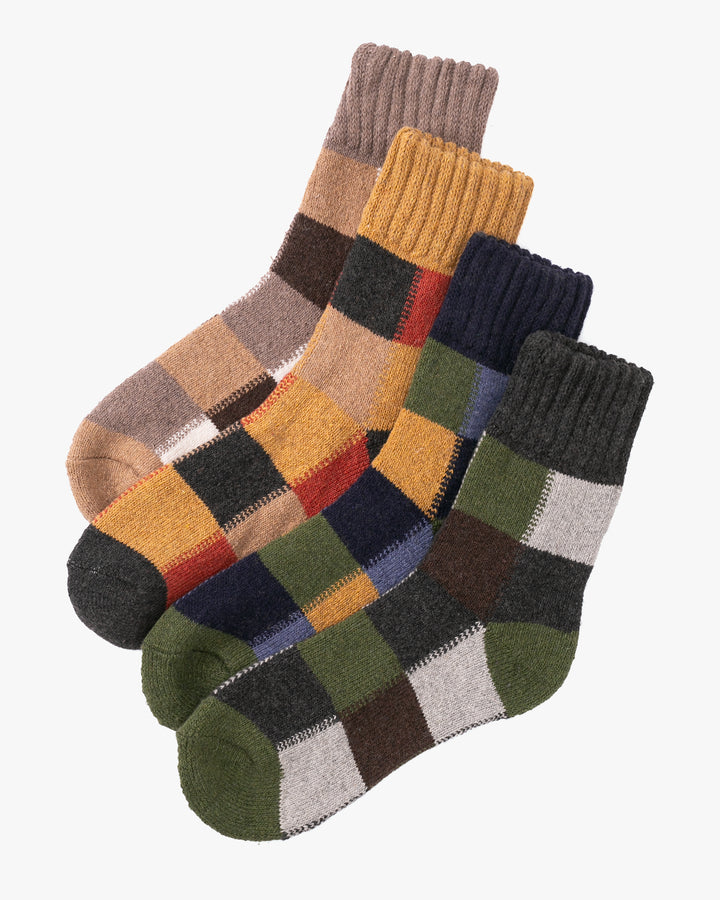 Tourtiwi, Thick Terry Socks, Colorblock Plaid