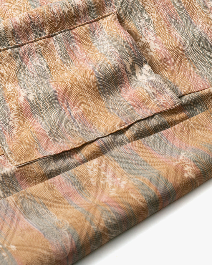 Kiriko Custom, Altered Kimono Jacket, Brown Tones with Cream Nature Details