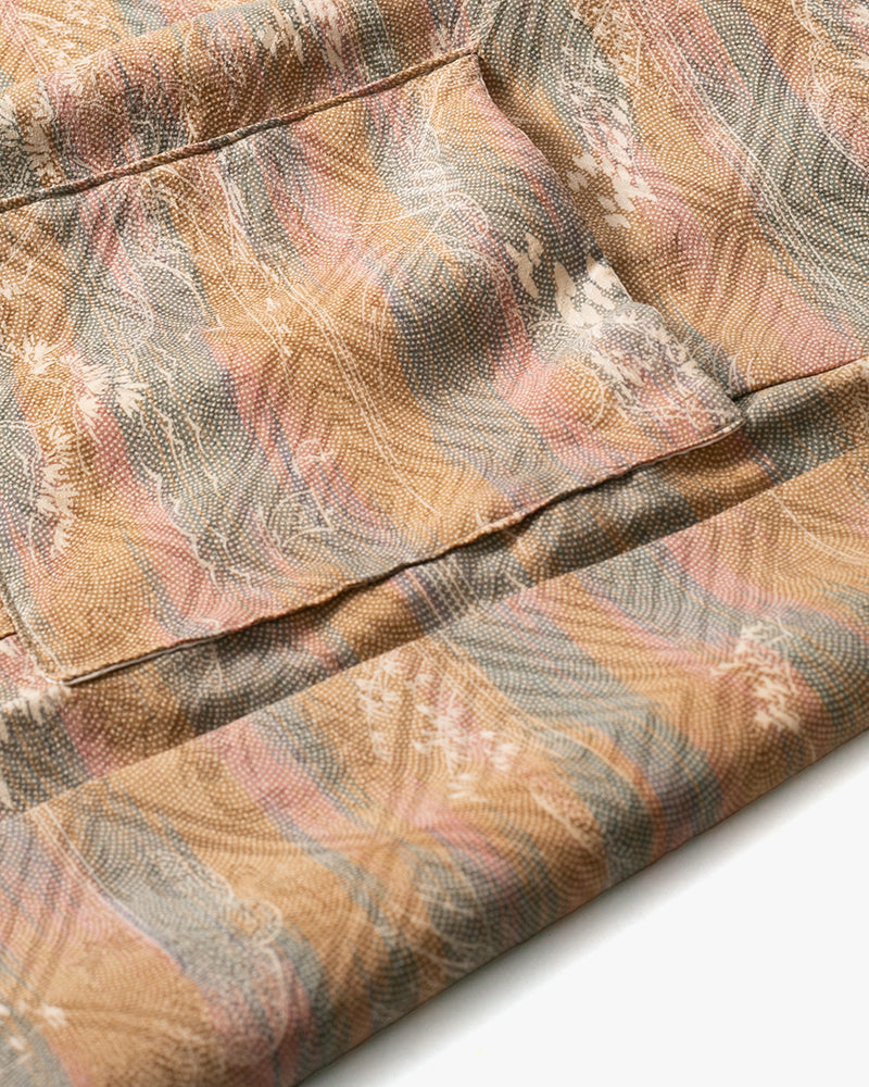 Kiriko Custom, Altered Kimono Jacket, Brown Tones with Cream Nature Details