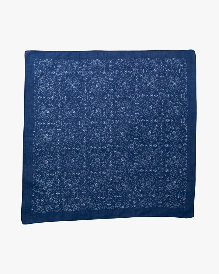 Aizawa Lightweight Indigo Bandana, Dotted Japanese Patterns